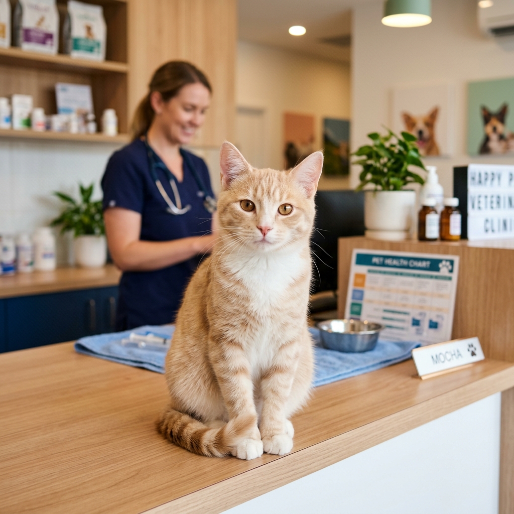 Mocha the clinic cat